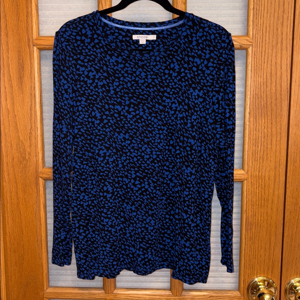 EUC Chico's 2 Touch of Cool LS Layering Top
